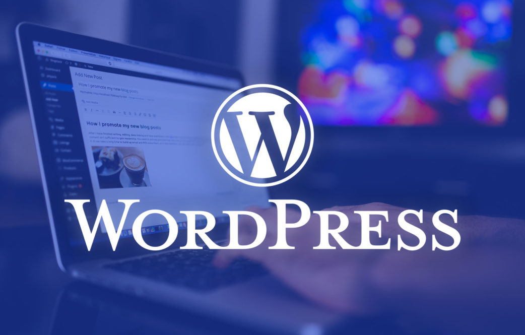 Import Wiederverkauf Grenzüberschreitend EC Die Verwaltungsoberfläche des WordPress-Blogs wird auf dem Laptop-Bildschirm angezeigt, wobei das WordPress-Logo auf der Vorderseite eingeblendet ist.